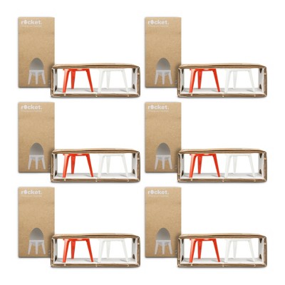 Brainstream Rocket Tripod Egg Cup (Red and White, 6-Pack)