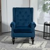 NicBex PU Leather Accent Chair Modern Armchair with Tufted Button and Rivet Trim Lounge Single Sofa Chair with Wood Legs for Bedroom,Living Room - image 2 of 4