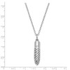 Black Bow Jewelry Sterling Silver Antiqued Lined Bullet Ash Holder Necklace, 18 Inch - 4 of 4