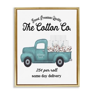 Stupell Industries Toilet Paper Cotton Delivery Truck Floating Frame Canvas Art - 1 of 4