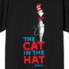 Dr. Seuss The Cat In The Hat Title Text Adult Black Crew Neck Short Sleeve T-shirt - 2 of 4