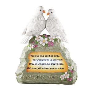 Collections Etc Doves Memorial Garden Stone with Solar Light 8.75 X 3.5 X 10.5 White - 1 of 2