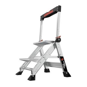 Little Giant Ladder Systems 2-step ANSI Type IAA 375 lb rated Aluminum Stepstool with handrail Gray