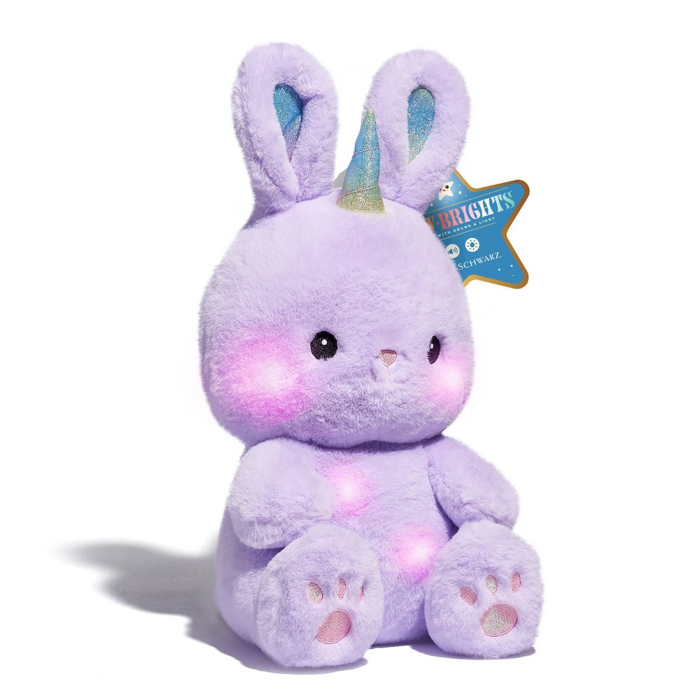 FAO Schwarz 15" Glow Brights LED with Sound Bunnycorn Toy Pink Plush