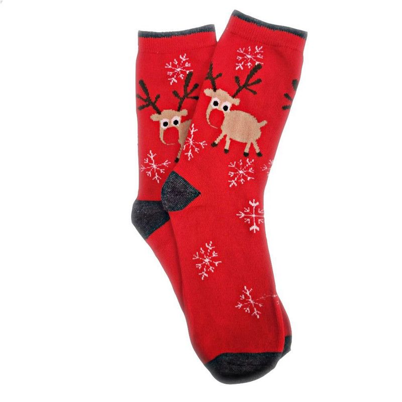 Christmas Holiday Socks (Women's Sizes Adult Medium) - Reindeer / Medium from the Sock Panda, 1 of 2