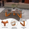 LeisureMod Coffee Table Triangular Glass Top Center Table with Glossy Ash Wood Base for Home Living Room Office Imperial Collection - image 4 of 4