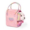 Pucci Pups Plush Fuzzy Pink Sparkly Glam Bag & Maltese Pup - 3 of 4