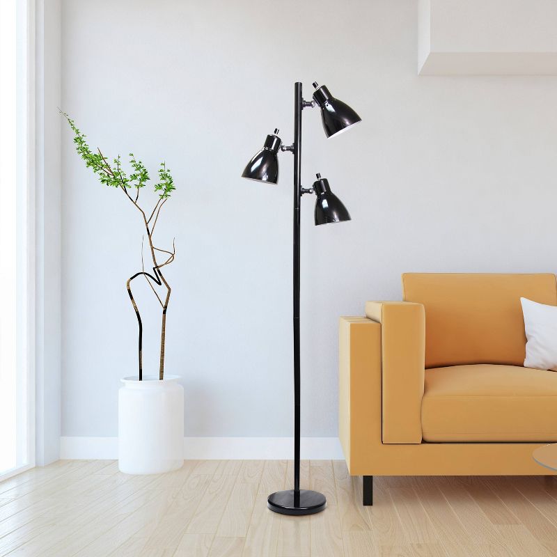  64" Traditional 3 Light Metal Floor Lamp with Adjustable Spotlight Shades - Creekwood Home, 4 of 6