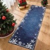 Christmas Area Rug for Bedroom Living Room Non Slip Xmas Snowflakes Large Indoor Area Rug for Holiday Washable Christmas Dining Room Throw Carpet - 4 of 4