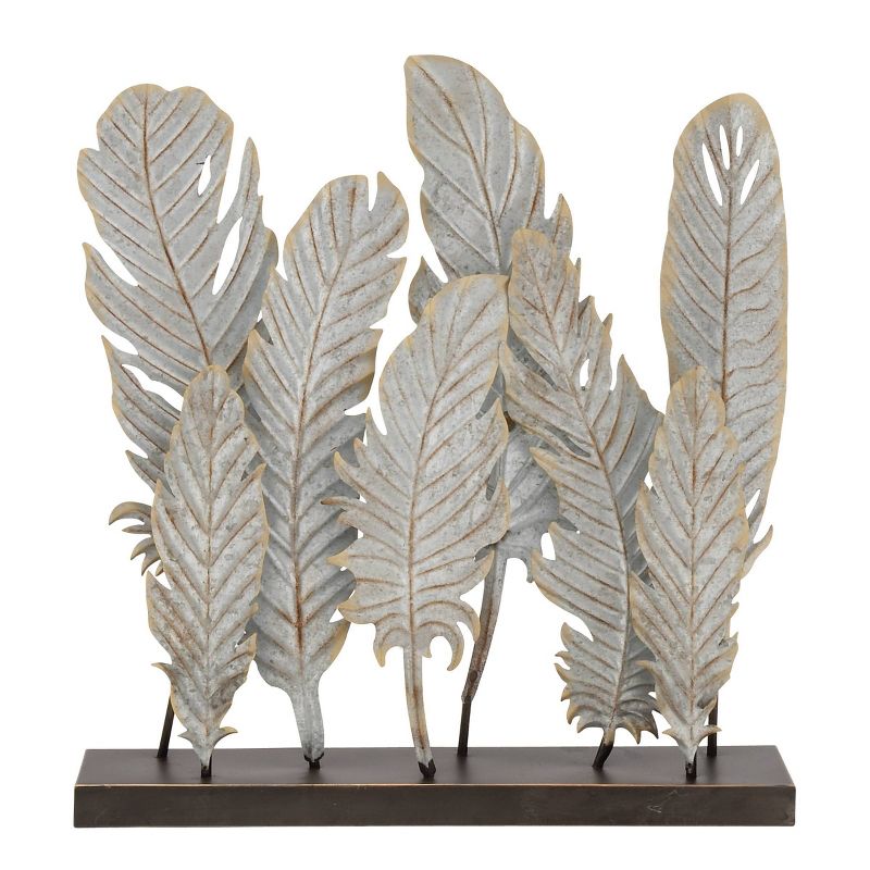 Natural Reflections Rustic Iron Feather Table Sculpture (20"x21") - Olivia & May, 3 of 7