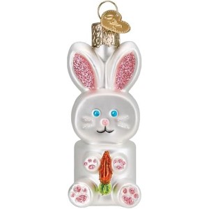 Old World Christmas Blown Glass Ornament for Christmas Tree, Marshmallow Bunny - 1 of 4