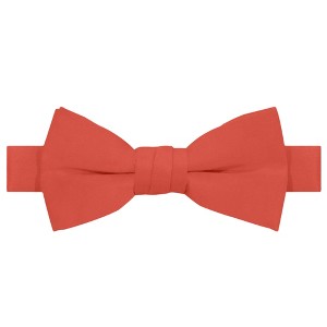 Jacob Alexander Young Boys' Solid Color Pre-Tied Adjustable Banded Bow Tie - 1 of 4