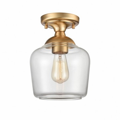 Elk Home Agnes 1 - Light Semi-Flush Mount in  Satin Brass
