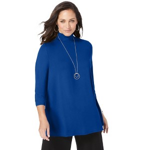 Jessica London Women's Plus Size Mockneck Swing Tunic - 1 of 4
