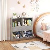 Kids Toy Storage Organizer with 3 Removable Drawers and 4 Open Cubbies, Multifunctional Bookshelf and Floor Cabinet for Nursery, Playroom and Bedroom - 4 of 4