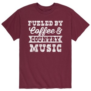 Men's - Instant Message - Fueled by Coffee and Country Music Short Sleeve Graphic T-Shirt - 1 of 4