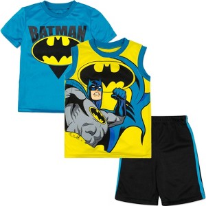 Warner Bros. Batman 3 Piece Outfit Set: T-Shirt T-Shirt Shorts - 1 of 4