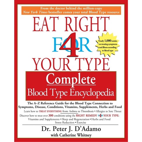 Eat Right 4 Your Type Complete Blood Type Encyclopedia - by  Peter J D'Adamo & Catherine Whitney (Paperback) - image 1 of 1