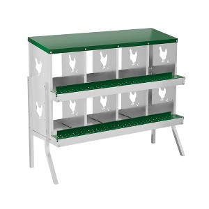 Chicken Nesting Box with Roll Out Egg Tray, Heavy Duty Galvanized Steel, Rustproof & Ventilated Laying Box for Chickens/Ducks, Wall Mount - 1 of 4