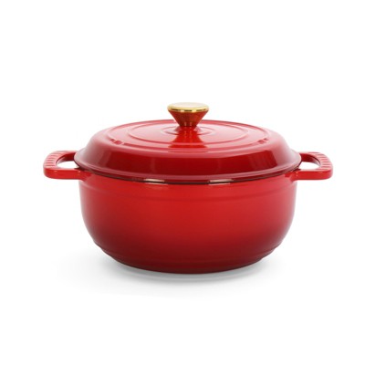 ROVSUN Enameled Cast Iron Dutch Oven with Lid, Dual Handles, Oven Safe up to 500°F or on Stovetop