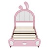 YOOCOZZ Twin Size Upholstered Wood Rabbit-like Platform Bed with Ear-shaped Headboard - 2 of 4