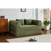 Okak Convertible Sleeper Sofa Bed Loveseats with Fixed-Shape Frame,Corduroy Folding Futon Couch for Living Room,Apartments - 3 of 4