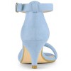 Allegra K Women's Round Open Toe Ankle Buckle Strap Kitten Heel Sandals - 3 of 4