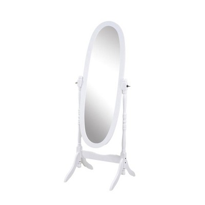 ALEXOUN 59.25 inches Wooden Floor Free Standing Mirror,Traditional Style Oval Dressing Cheval Mirror for Living Room Bedroom Cloakroom