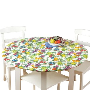 Collections Etc Collections Etc. Patterned Fitted Table Cover with Soft Flannel Backing and Durable Wipe-Clean Vinyl Construction - 1 of 2