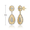Guili Rhodium Plated and 14K Gold Plated Cubic Zirconia Drop Earrings, Stylish Sparkling Jewelry for Everyday or Special Occasions - 2 of 3