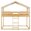 Luxystar Twin Over Twin Wood Bunk Bed with Tent for Children - 3 of 4