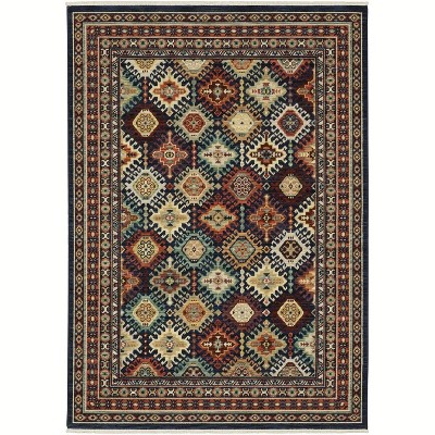Oriental Weavers Lilihan 003B6 Navy/ Multi Indoor Area Rug - 5'3" x 7'6"