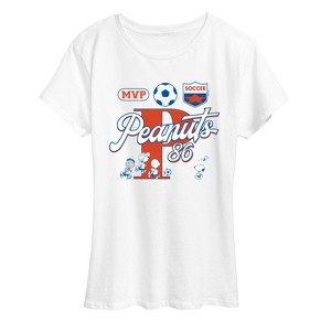 Women's - Peanuts - Soccer Jersey Short Sleeve Graphic T-Shirt - 1 of 4