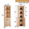 MOEPISY Tall Corner Shelf with Doors, 5-Tier Corner Storage Cabinet with Doors, Space Saver Shelf for Bathroom Natural Oak - 2 of 4