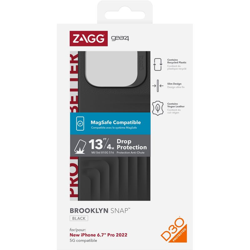 ZAGG Brooklyn Snap for iPhone 14 Pro Max, Black, 3 of 4