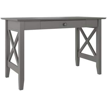 AFI Lexi Solid Wood Writing Desk with Felt Lined Drawer in Gray