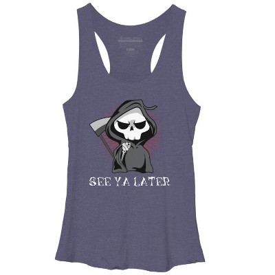 Women's Design By Humans See Ya Later Halloween T Shirt By thebeardstudio Racerback Tank Top