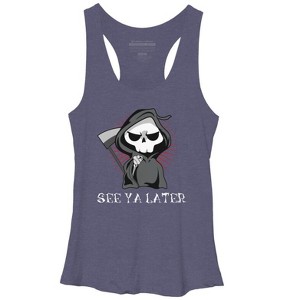 Women's Design By Humans See Ya Later Halloween T Shirt By thebeardstudio Racerback Tank Top - 1 of 3