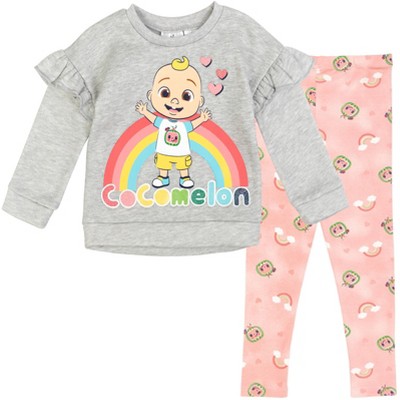 CoComelon JJ Baby Girls Pullover Fleece Sweatshirt and Pants Set Infant to Toddler