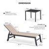 PURPLE LEAF Patio Chaise Lounge Set 2 Pieces Textilene Pool Lounge Chairs with Wheels Sunbathing Chair for Outdoor, Beach, Yard, Side Table Included - 4 of 4