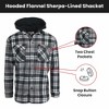 Galaxy Matix Men's Hooded Flannel Faux Sherling Lined Shacket - 2 of 4