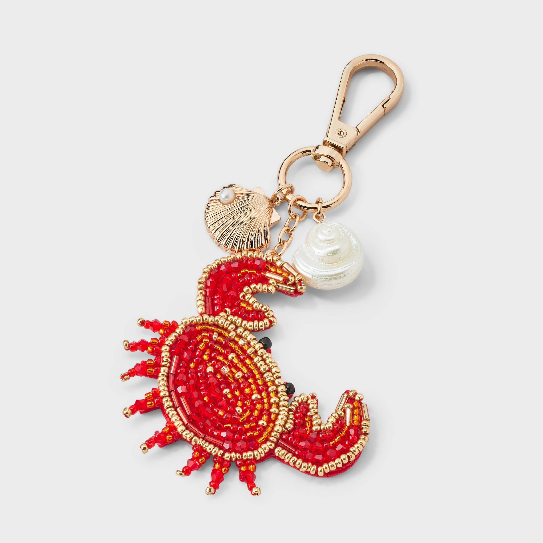 Girls' Beaded Crab and Shell Bag Charm - art class™