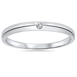 Pompeii3 1/30ct 2.5mm Solitaire Diamond Wedding Promise Ring 14K - 1 of 4