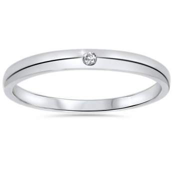 Pompeii3 1/30ct 2.5mm Solitaire Diamond Wedding Promise Ring 14K