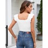 Womens Cap Sleeve BodySuits Square Neck Bodycon Basic Bodysuit Tank Tops,White - 2XL - 2 of 4