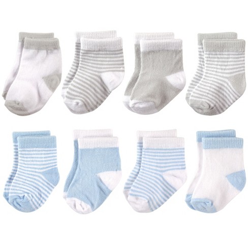 Hudson Baby Infant Boy Cotton Rich Newborn And Terry Socks, Light Blue ...