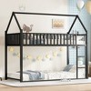 TIRAMISUBEST Twin size House Floor Bed with Detachable Slats, Versatile Metal House bed w/ Guardrails, Transformable Design, Transform into a Loft Bed - 3 of 4