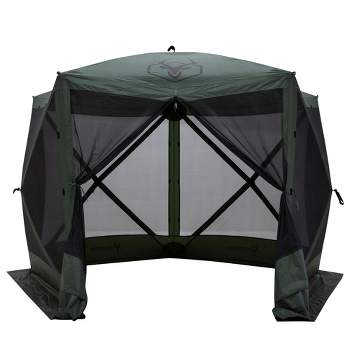 Gazelle 5 Sided Outdoor Portable Pop Up Screened Gazebo Canopy Tent with Carry Bag and Stakes for Parties and Other Outdoor Occasions, Alpine Green