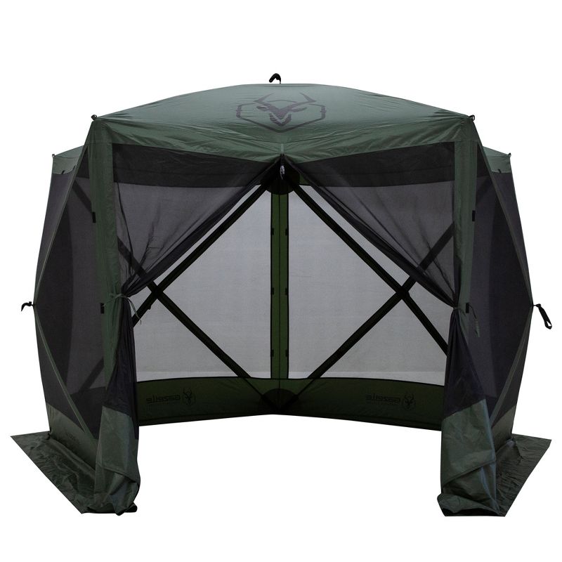 Gazelle 5 Sided Outdoor Portable Pop Up Screened Gazebo Canopy Tent with Carry Bag and Stakes for Parties and Other Outdoor Occasions, Alpine Green, 1 of 7