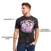 Five Nights At Freddy's Mega PizzaPlex Chibi Group Shot Men's Black Mineral Wash Oversized Crew Neck Short Sleeve T-shirt - 3 of 4